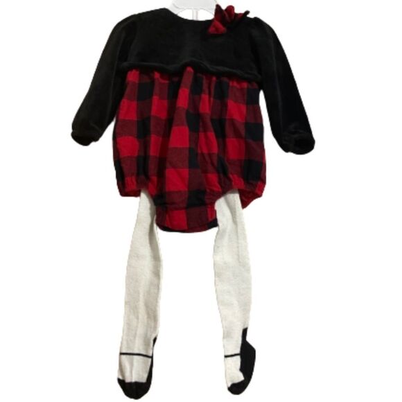 Tommy Bahama Baby Girls’ Christmas Holiday 2-PC Plaid Set Size- 12M - Picture 1 of 6